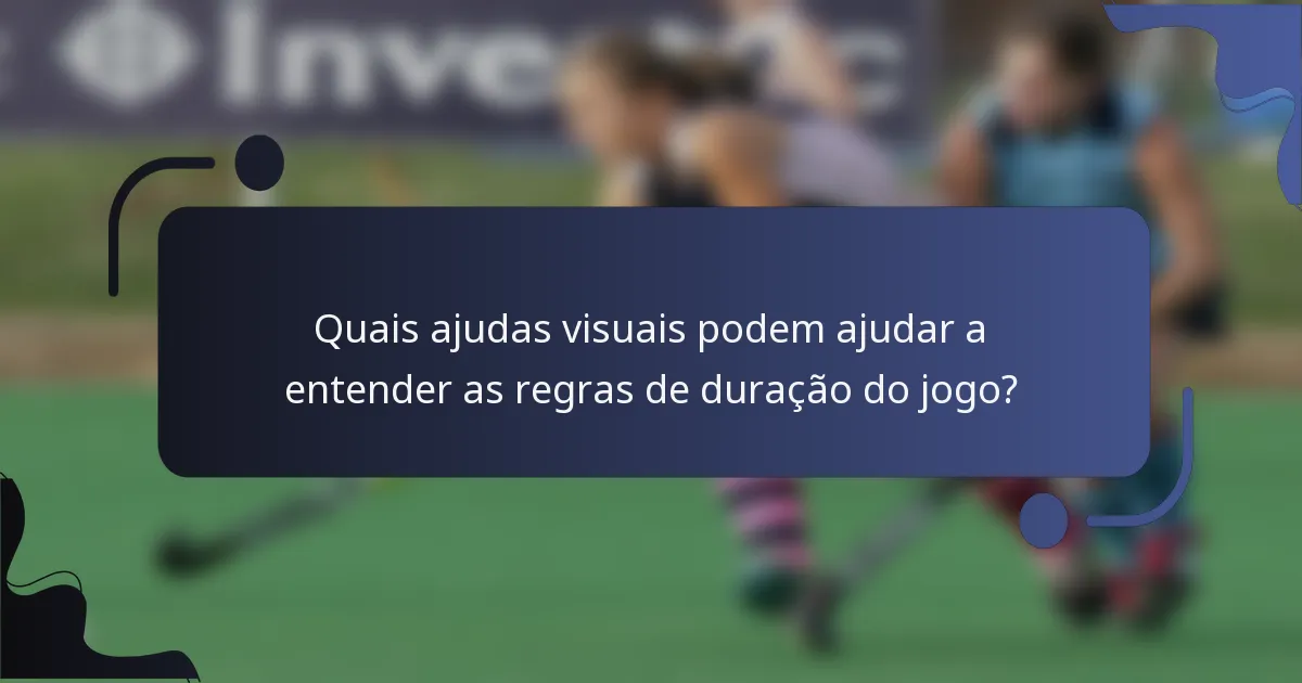 Quais ajudas visuais podem ajudar a entender as regras de duração do jogo?