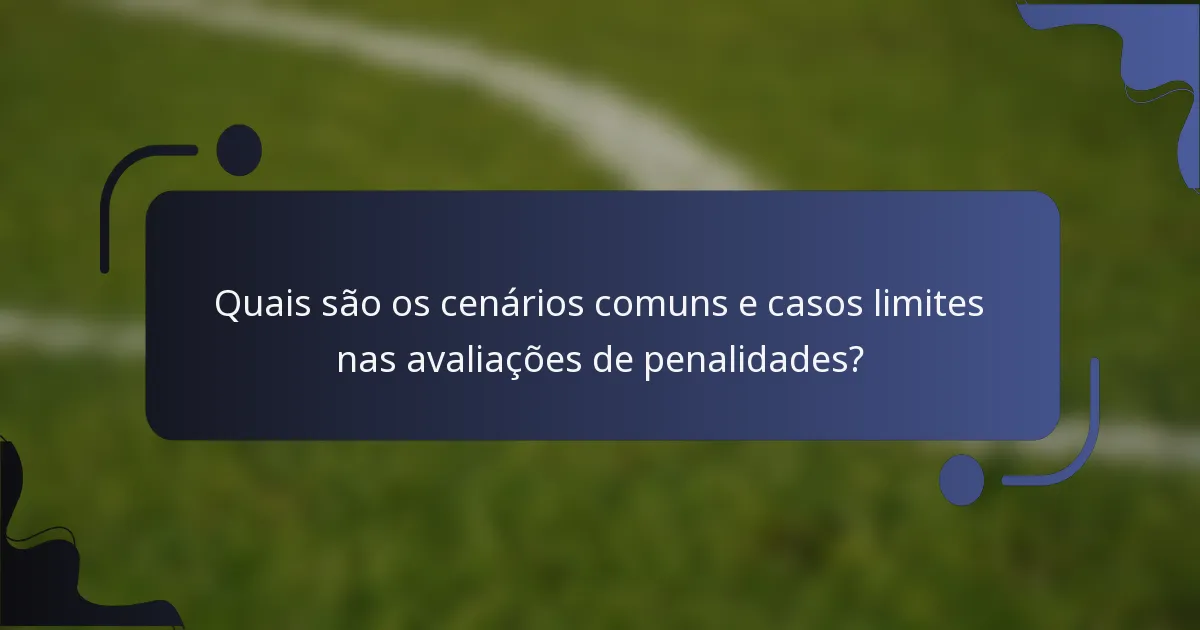 Quais são os cenários comuns e casos limites nas avaliações de penalidades?